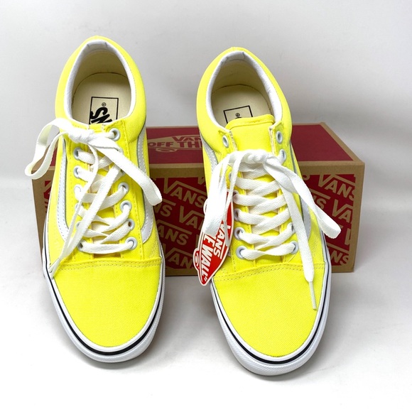 VANS 🔥SALE🔥 Old Skool Canvas Neon Lemon Tonic Shoes Women’s 7 Size VN0A4U3BWT7 - Picture 3 of 11